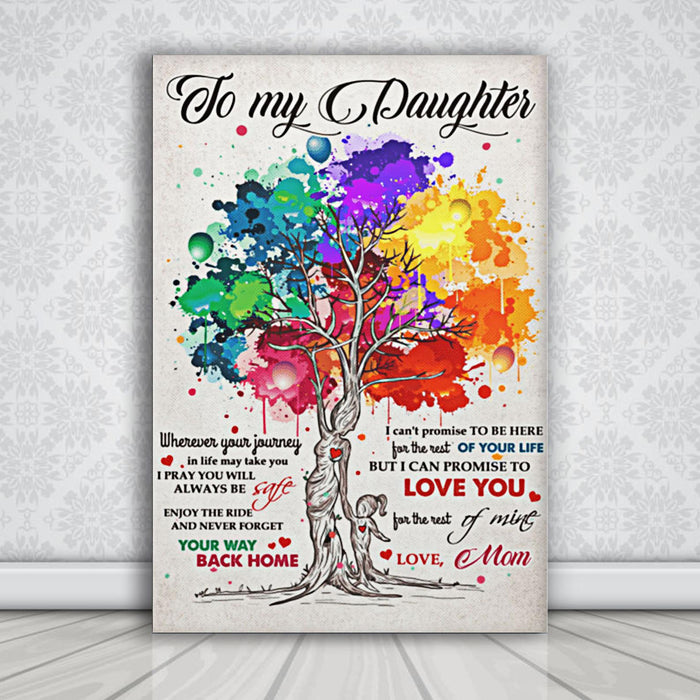 Personalized To My Daughter I Can Promise To Love You For The Rest Of Mine Love Mom 0,75 In Framed Canvas Gifts Ideas Home Decor Canvas Wall Art