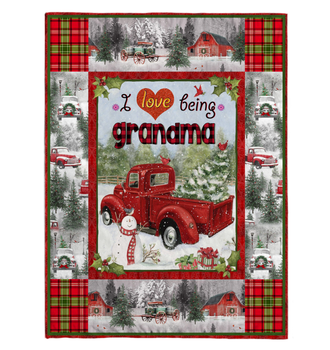 Personalized To My Grandma Fleece Blanket I Love Being Grandma Great Customized Gifts For Birthday Christmas Thanksgiving Mother's Day