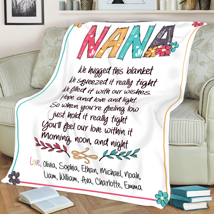 Personalized To My Grandma Nana Fleece Blanket We Hugged This Blanket Great Customized Gifts For Birthday Christmas Thanksgiving Mother's Day