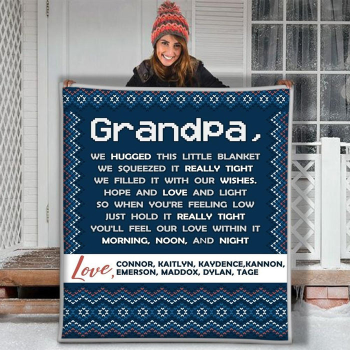 Personalized To My Grandpa Fleece Blanket We Filled It With Our Wishes Great Customized Gifts For Birthday Christmas Thanksgiving Father's Day