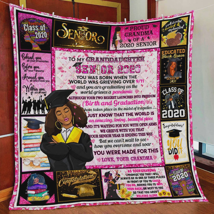 Personalized To My Granddaughter Senior Black Girl Fleece Blanket From Grandma You Were Made For This Great Customized Blanket Gifts For Graduation Birthday Christmas Thanksgiving
