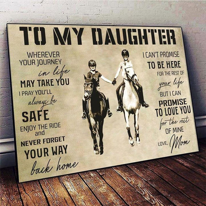 Personalized To My Daughter From Mom When You Journey In Life Horizontal 0.75 In Canvas Gifts  Horse Riding Mom And Daughter Customized Gifts For Birthday Christmas Thanksgiving
