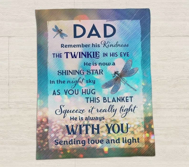 To My Dad Fleece Blanket He Is Always With You Great Customized Blanket For Daddy In The Heaven