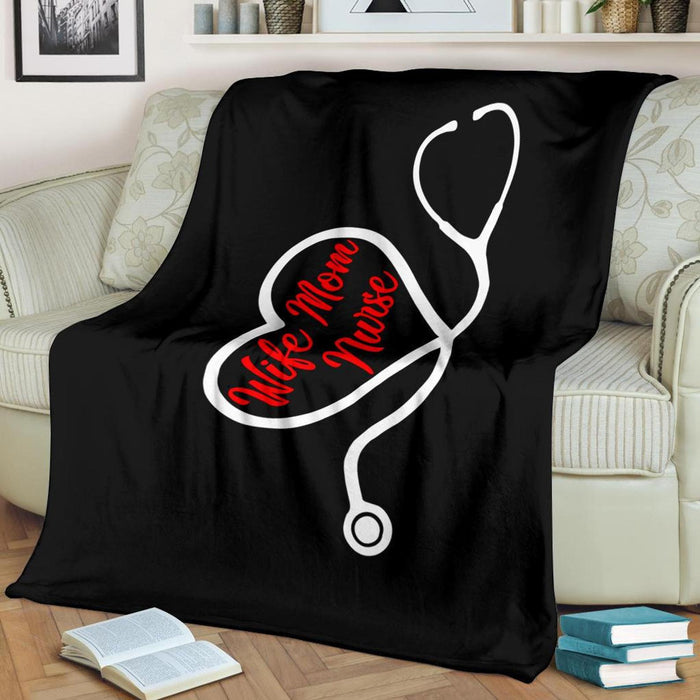 To My Mom Nurse Fleece Blanket Great Customized Blanket Gift For Mother's Day Birthday Christmas Thanksgiving