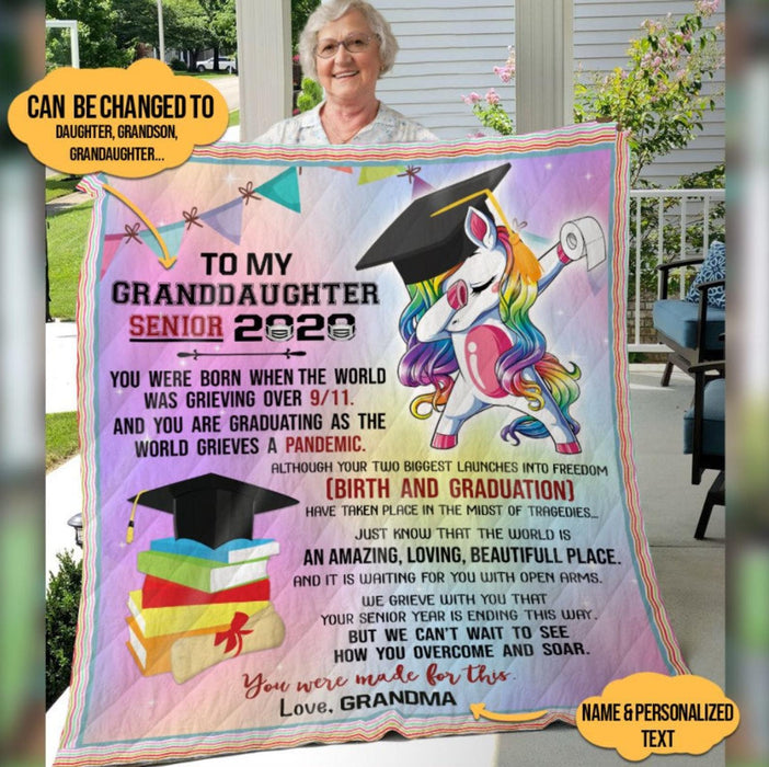 Personalized To My Granddaughter Senior Fleece Blanket From Grandma You Were Made For This Great Customized Blanket Gifts For Graduation Birthday Christmas Thanksgiving