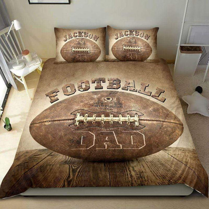 Personalized To My Dad Football Fleece Blanket Great Customized Blanket Gifts For Father's Day Birthday Christmas Thanksgiving