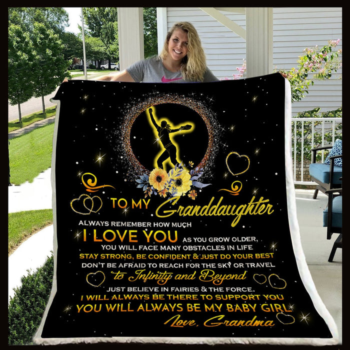 Personalized To My Granddaughter Baseball Fleece Blanket From Grandma Always Remember How much I Love You Great Customized Blanket For Birthday Christmas Thanksgiving