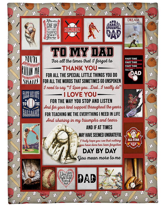 Personalized To My Dad Baseball Fleece Blanket I Need To Say I Love You Great Customized Blanket Gifts For Father's Day Birthday Christmas Thanksgiving