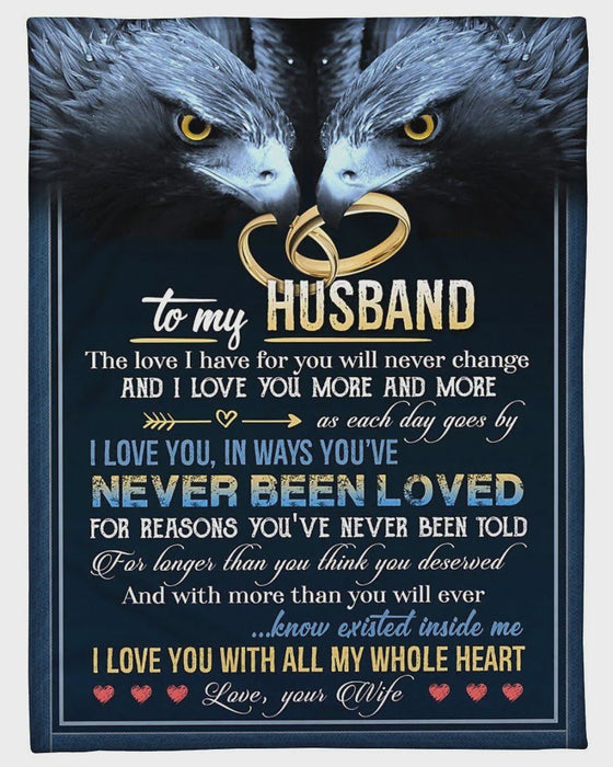 Personalized To My Husband Eagle Fleece Blanket From Wife I Love You In Ways You've Great Customized Blanket For Birthday Christmas Thanksgiving