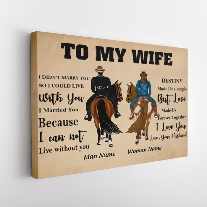 Personalized Gifts For Wife From Husband Gifts For Her To My Wife Horse Lover 0.75 In Framed Canvas Art To My Granddaughter Gifts For Christmas, Birthday, Thanksgiving Home Decor