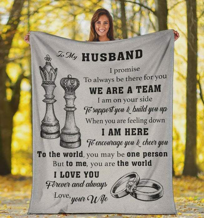 Personalized Chess To My Husband From Wife We Are A Team Fleece Blanket Great Customized Gifts For Birthday Christmas Thanksgiving