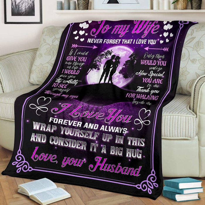 Personalized to My Wife Blanket from Husband I Love You Forever and Always Great Customized Blanket for Birthday Christmas Wedding