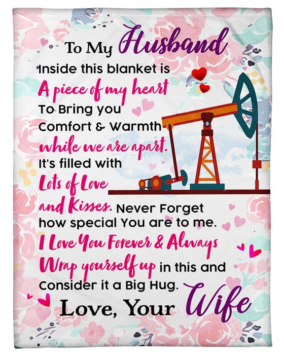 Personalized Oilfield Man To My Husband From Wife Consider It A Big Hug Fleece Blanket Great Customized Gifts For Birthday Christmas Thanksgiving Wedding Valentine's Day