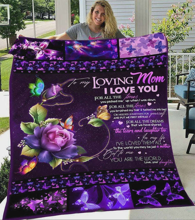 Personalized Rose To My Mom From Daughter I Love You For All The Times Fleece Blanket Great Customized Gifts For Birthday Christmas Thanksgiving Mother's Day