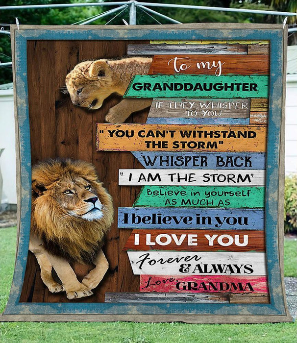 Personalized Lion To My Granddaughter Fleece Blanket From Grandma I Love You Forever And Always Great Customized Blanket Gifts For Birthday Christmas Thanksgiving
