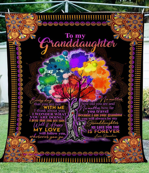Personalized Tree To My Granddaughter Fleece Blanket From Grandma My Love For You Is Forever Great Customized Blanket Gifts For Birthday Christmas Thanksgiving