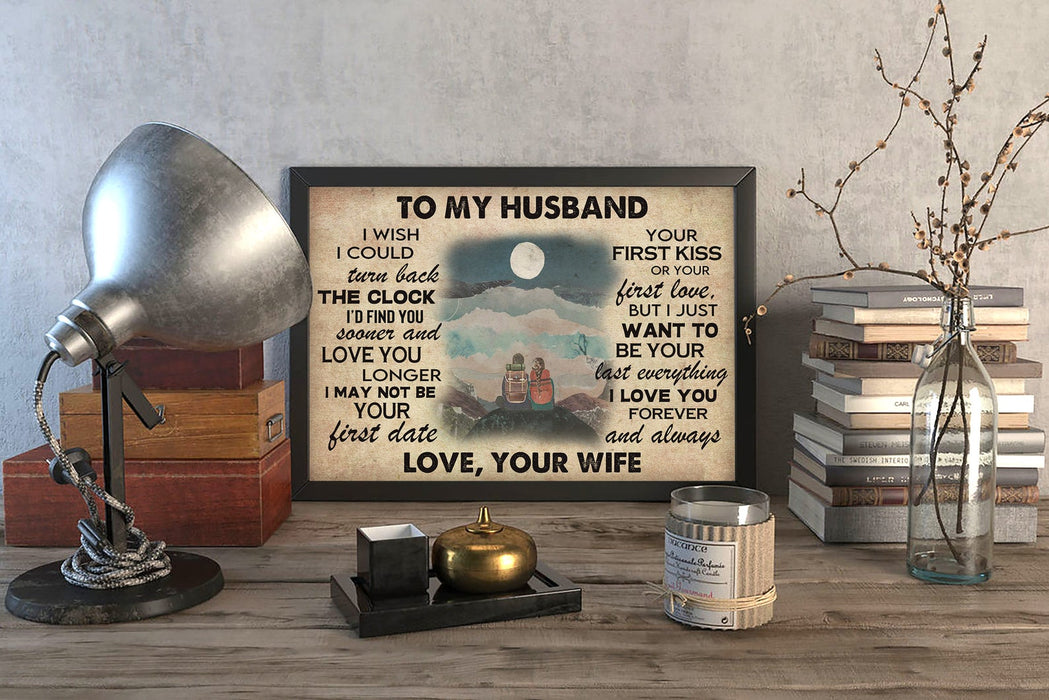 Personalized To My Husband Love Canvas Wall Art Canvas 0.75 Inch Frame Canvas Art To My Wife Gifts For Christmas, Birthday, Valentine's Day Thanksgiving Canvas Home Decor