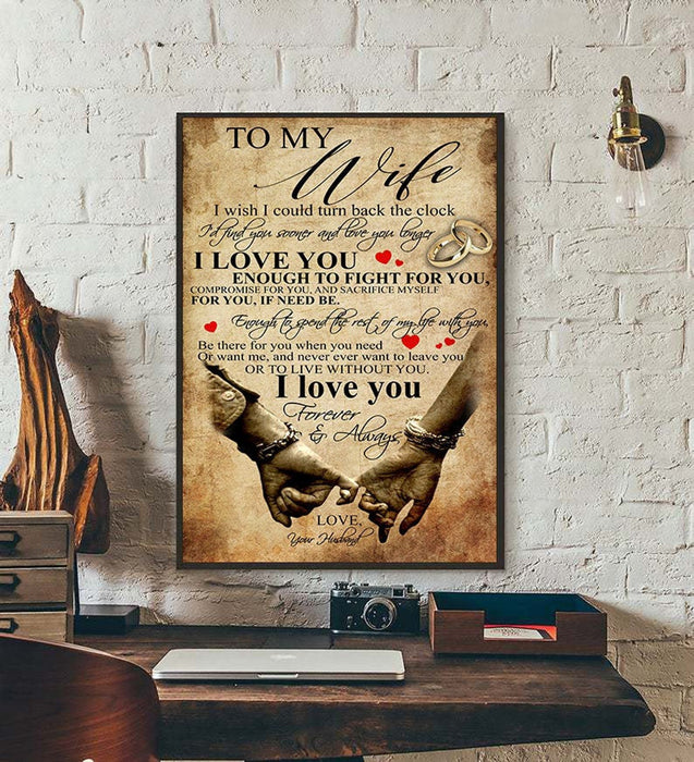 Personalized To My Wife Canvas Wall Art Canvas 0.75 Inch Frame Canvas Art Retro Vintage To My Wife Gifts For Christmas, Birthday, Valentine's Day Thanksgiving Canvas Home Decor