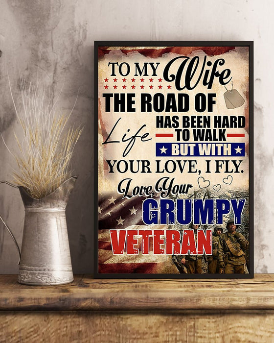 Personalized Veteran To My Wife Canvas Wall Art Canvas 0.75 Inch Frame Canvas Art To My Wife Gifts For Christmas, Birthday, Valentine's Day Thanksgiving Canvas Home Decor