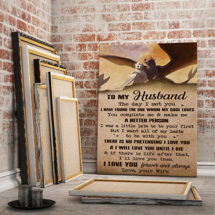 Personalized To My Husband Canvas Wall Art Canvas 0.75 Inch Frame Canvas Art To Retro Vintage My Wife Gifts For Christmas, Birthday, Valentine's Day Thanksgiving Canvas Home Decor
