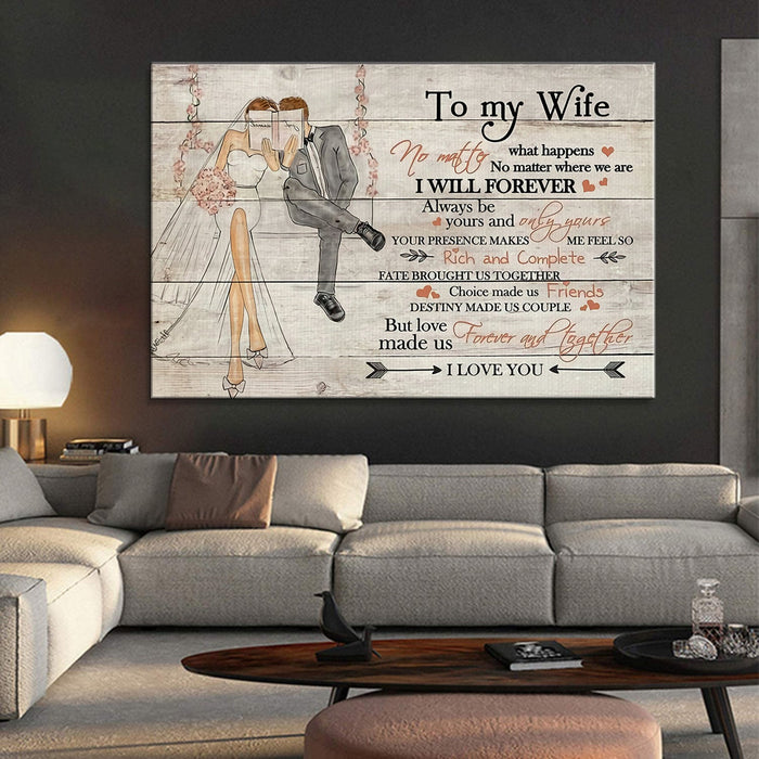 Personalized To My Wife Canvas Wall Art Canvas 0.75 Inch Frame Canvas Art To My Wife Gifts For Christmas, Birthday, Valentine's Day Thanksgiving Canvas Home Decor