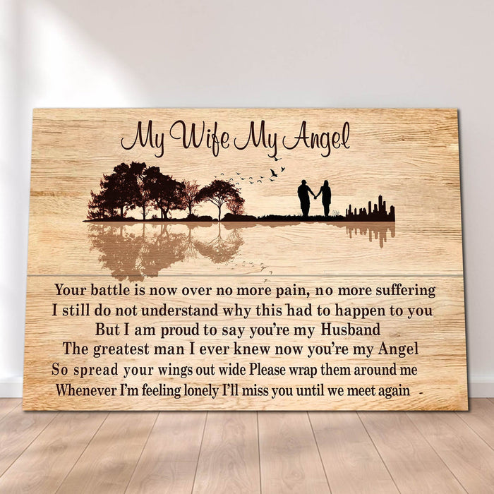 Personalized To My Wife My Angel Lyrics Canvas Wall Art Canvas 0.75 Inch Frame Canvas Art To My Wife Gifts For Christmas, Birthday, Valentine's Day Thanksgiving Canvas Home Decor