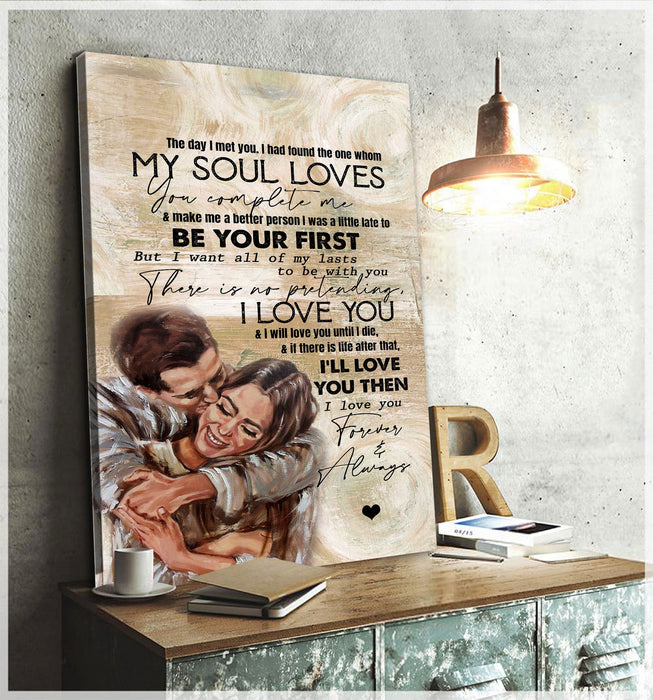 Personalized To My Wife The Day I Met You I Love You Canvas Wall Art Canvas 0.75 Inch Frame Canvas Art To My Wife Gifts For Christmas, Birthday, Valentine's Day Thanksgiving Canvas Home Decor