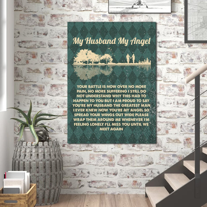 Personalized To My Husband My Angel Canvas Wall Art Canvas 0.75 Inch Frame Canvas Art To My Wife Gifts For Christmas, Birthday, Valentine's Day Thanksgiving Canvas Home Decor