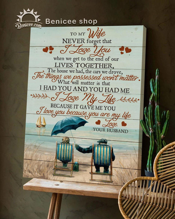 Personalized Ocean to My Wife Valentine Gifts Ocean To My Wife I Canvas Wall Art 0.75 Inch Frame Canvas Art To My Wife Dolphin Lover Gifts For Christmas, Birthday, Valentine's Day Thanksgiving Canvas Home Decor