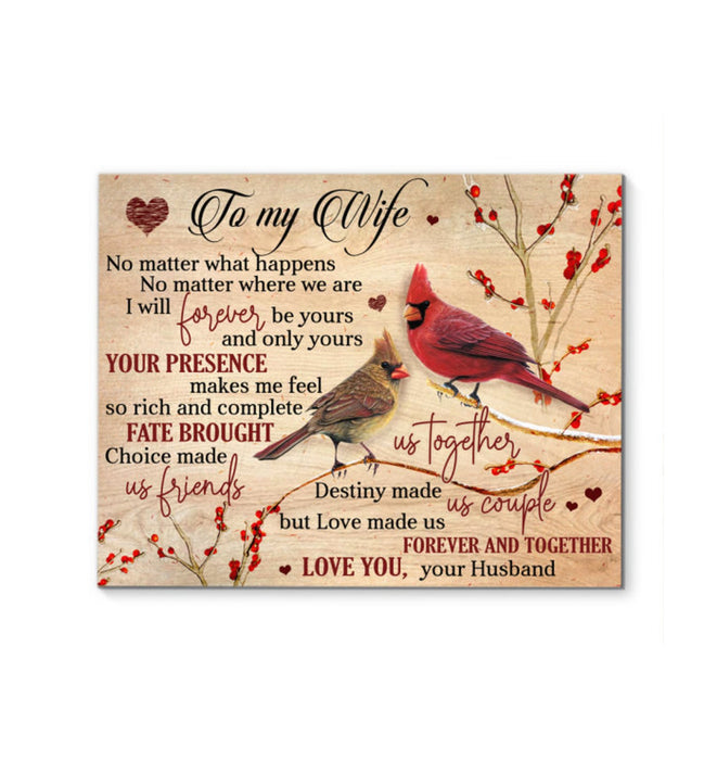 Personalized Cardinal To My Wife Forever And Together Canvas Wall Art Farmhouse Sign Canvas Wall Art 0.75 Inch Frame Canvas Art To My Wife Dolphin Lover Gifts For Christmas, Birthday, Valentine's Day Thanksgiving Canvas Home Decor