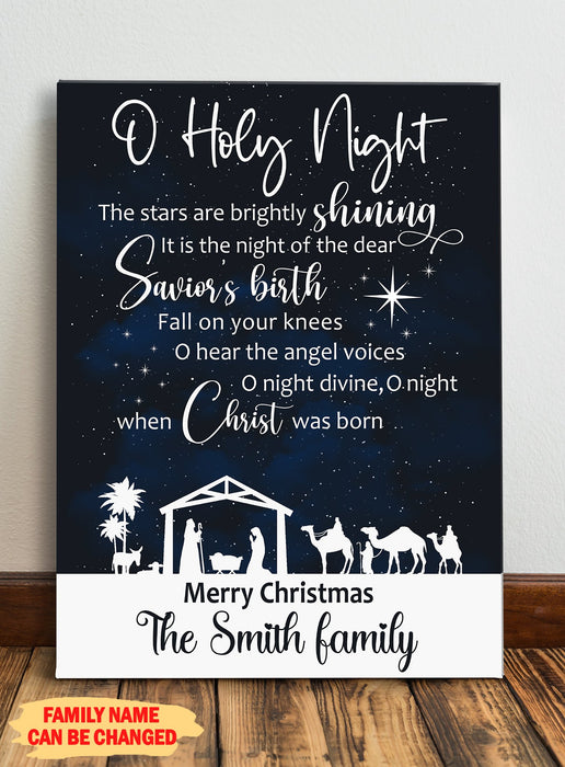 Personalized O Holy Night 0.75 Inch Framed Canvas Art Gifts For Birthday, Christmas, Home Decor