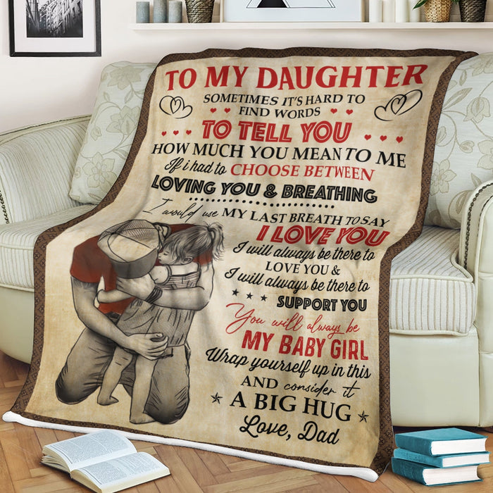 [Ta] To My Daughter - A Big Hug Personalized Fleece Blanket