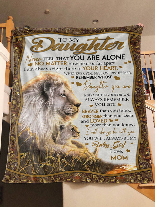 [Ta] To My Daughter - Lion Personalized Fleece Blanket