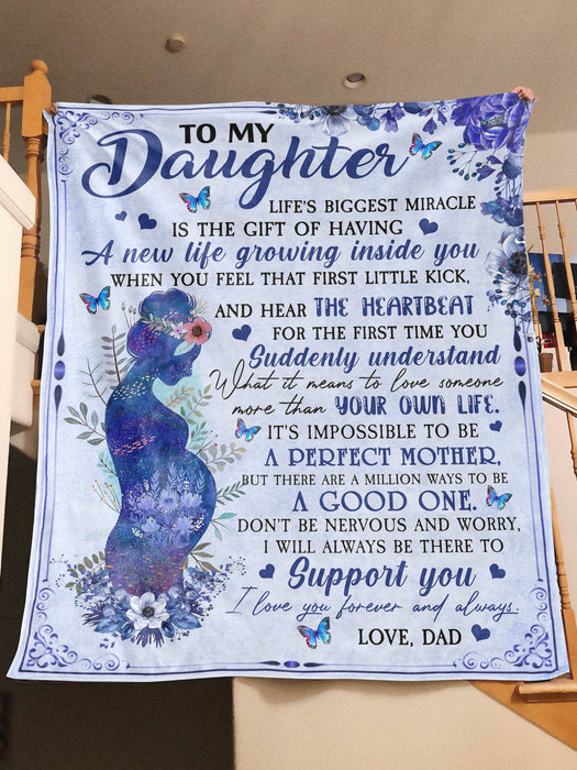 [Th] To My Daughter - The First Time Personalized Fleece Blanket
