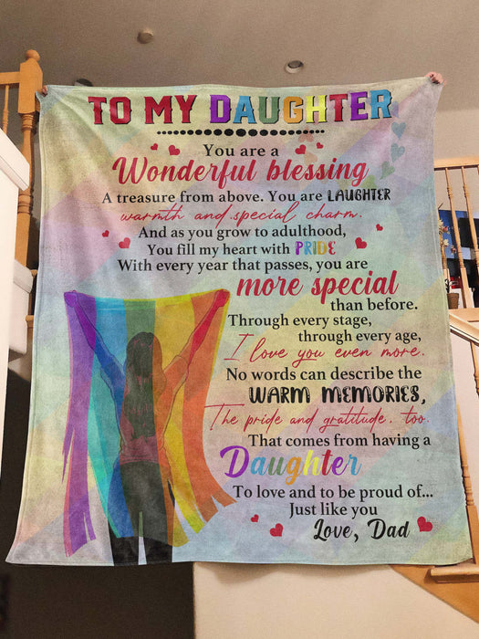 [Na] To My Daughter - Lgbt Personalized Fleece Blanket