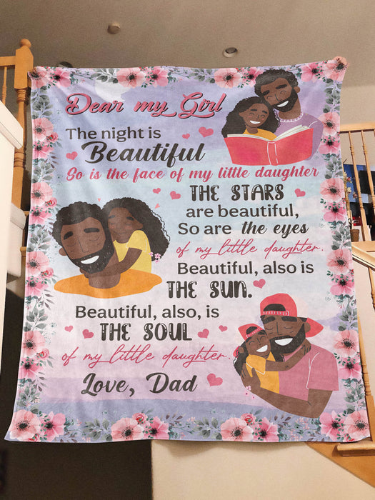 [Mt] To My Daughter - Love From Dad Personalized Fleece Blanket