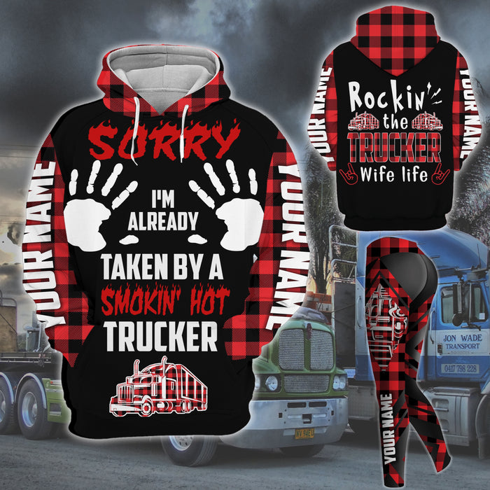 Qd - Personalized - Sorry I Am Already Taken By A Smoking Hot Trucker  Hoodie Legging