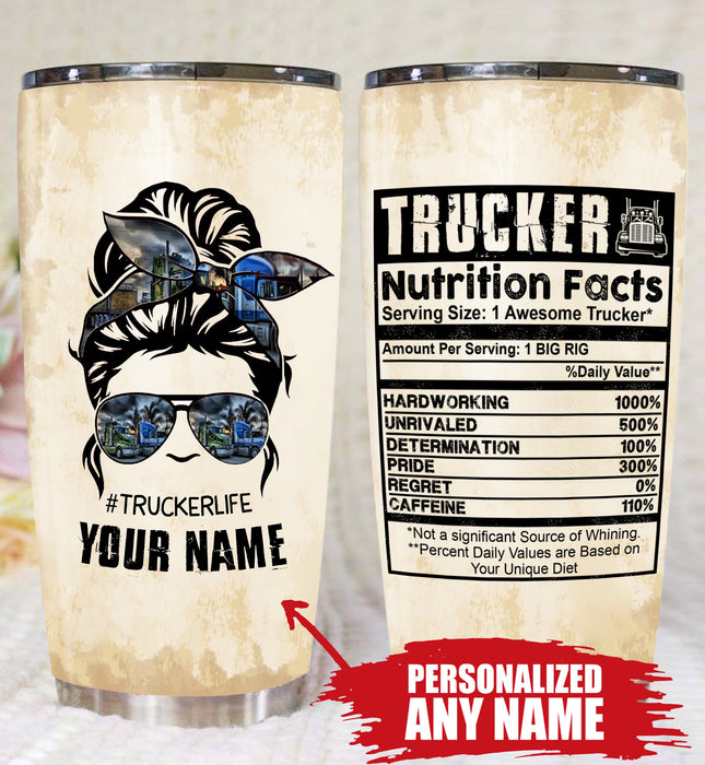 Qd - Personalized - Trucker Fact Nutrition Tumbler
