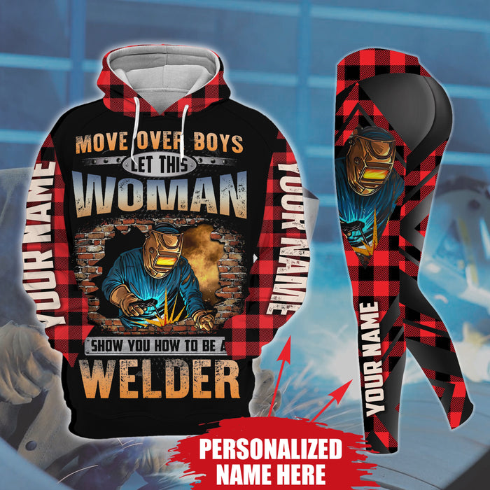 Qd - Personalized - This Woman Show How To Be Welder Hoodie