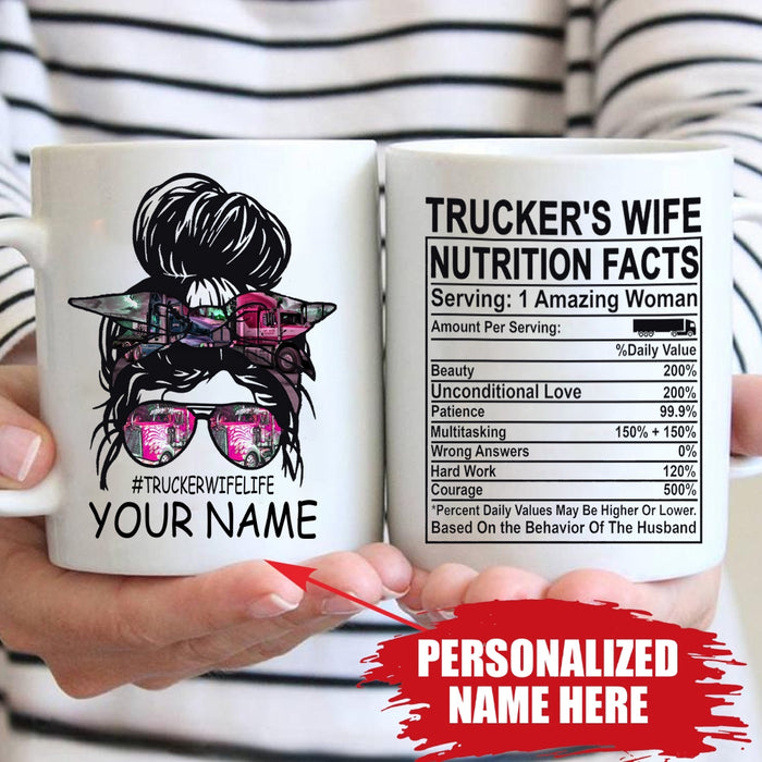 Trucker - Trucker's Wife Personalized Mug
