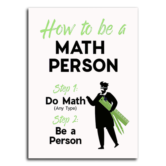 Math Poster For High School, How To Be A Math Person Poster Canvas, Fun Math Poster, Fun Math Classroom Decor For High School And Middle School Teachers