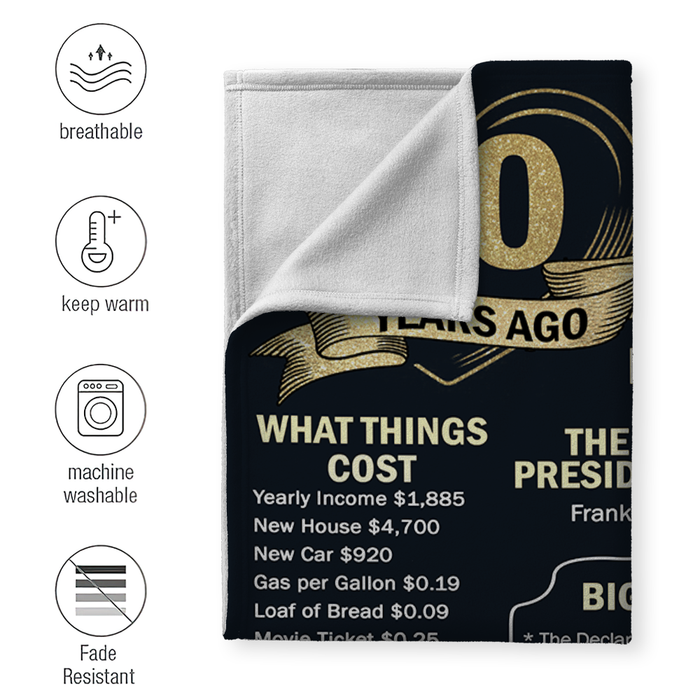 80 Years Old Back In 1942 Blanket, 80th Birthday Gifts For Men Women, Birthday Blanket For Men Woman, Birthday Blanket