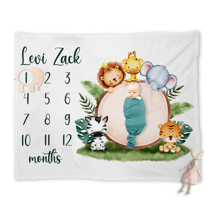 Custom Baby Monthly Milestone Blanket, Newborn New Baby Blanket, Birthday Gifts For Baby Boy Girl, Baby Birthday Blanket