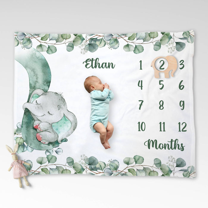 Custom Baby Monthly Milestone Blanket, Baby Calendar Blanket, Baby Shower Gifts, Birthday Gifts For Baby