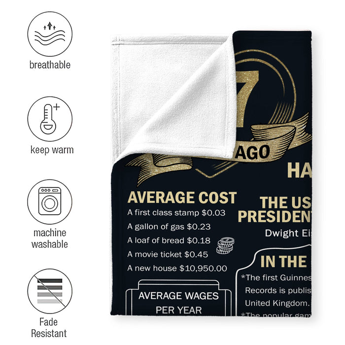 67 Years Ago Back In 1955 Blanket, 67th Birthday Gifts For Women Men, Milestone Birthday Blanket