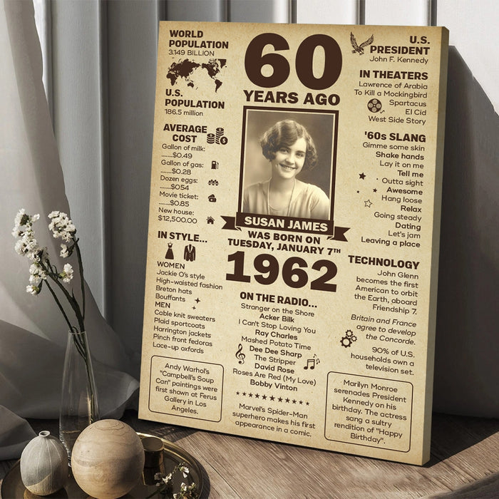 60th Birthday Poster, 60th Birthday Gifts For Women Men, Milestone Birthday Poster, Birthday Decorations