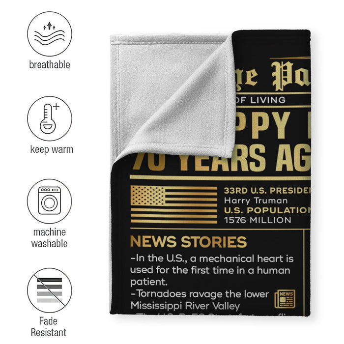 Back In 1952 70th Birthday Blanket, 70th Birthday Gifts For Women