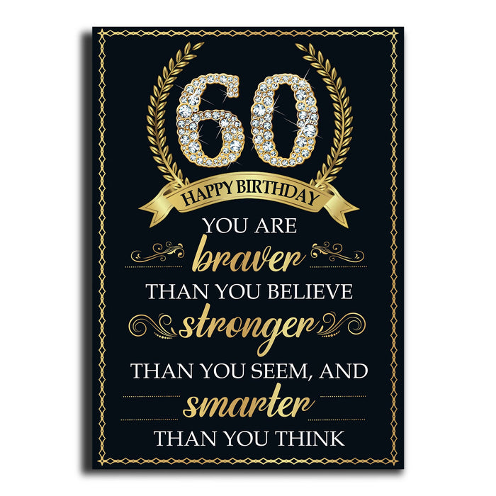 Personalized 60th Birthday Poster Canvas, 60th Birthday Decorations For Women For Men, Mens And Womens Gifts For Birthday