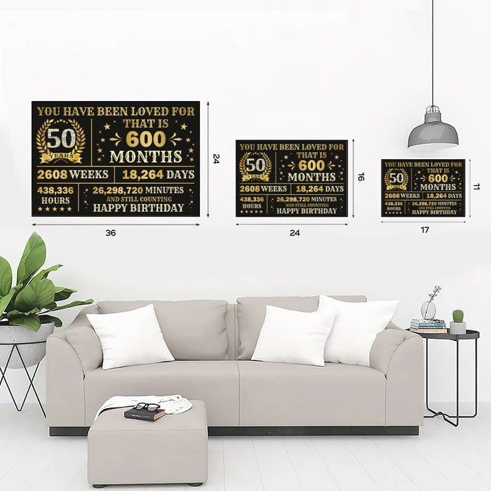 You Have Been Loved For 50 Years Poster Canvas, 50th Birthday Decorations, Birthday Gifts For Mom For Dad