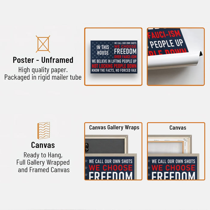 In This House We Choose Freedom Poster Canvas, Political Gifts, Anti Biden, Fjb, Gifts For Republican, Gifts For Friend For Family